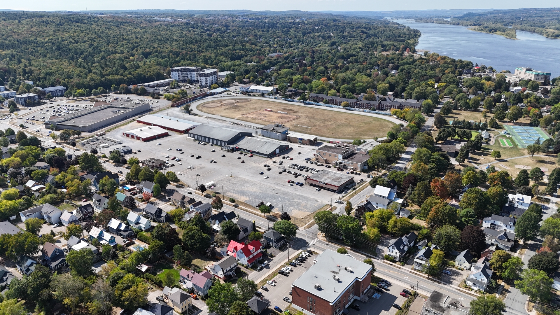 Drone photo above of the NBEX grounds