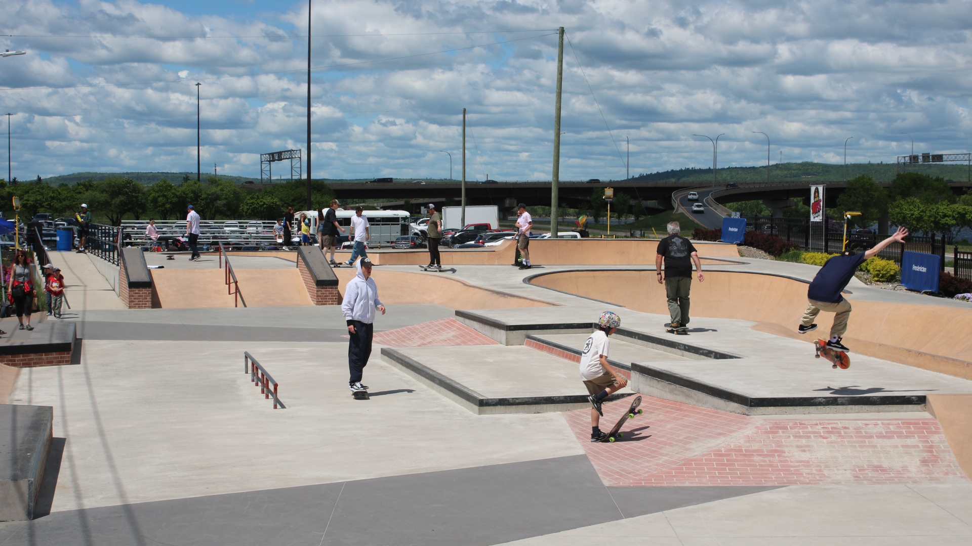 People skateboarding at the Garrison Skate Park