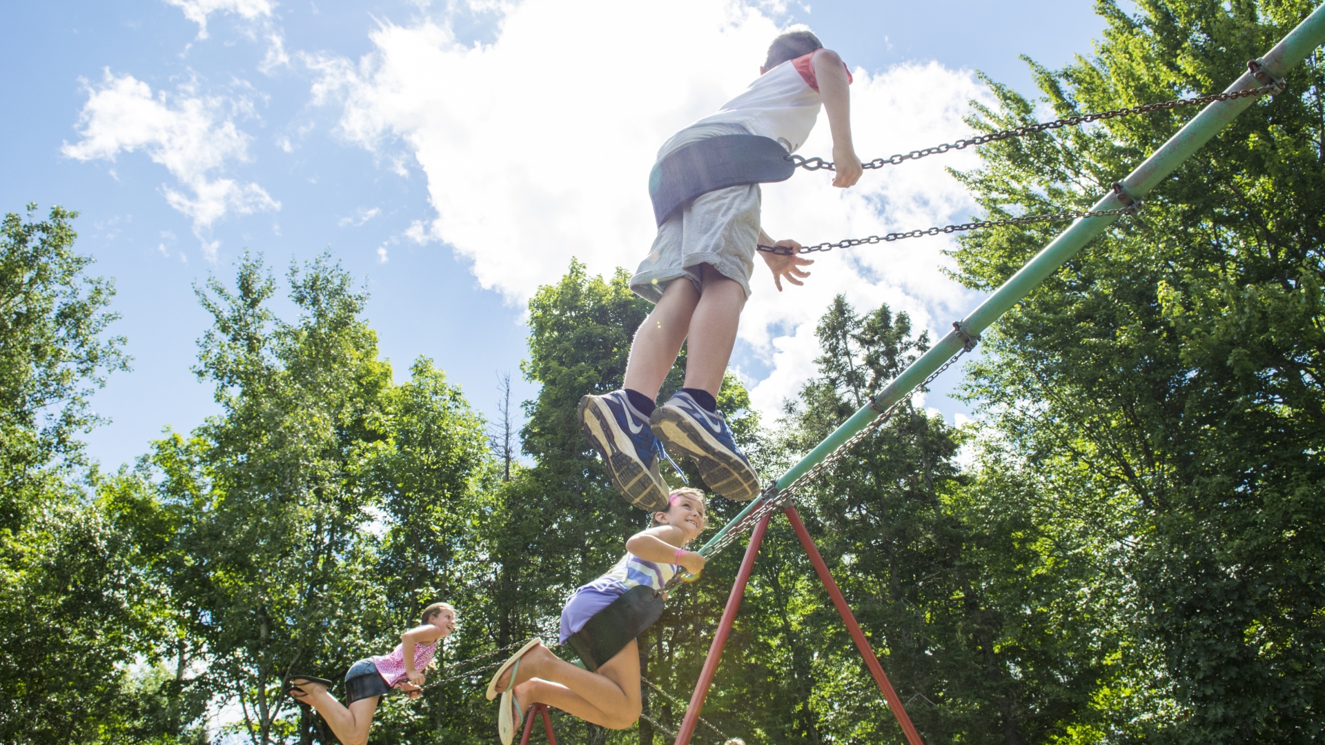Kids on swings