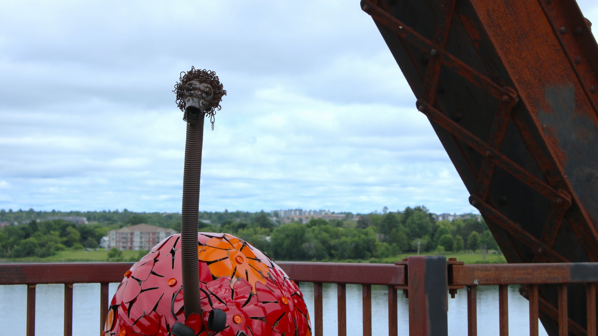 Bertha Metal Bird Temporary Art