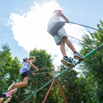 Kids swinging 