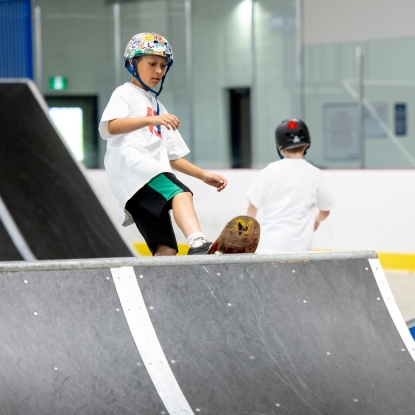 Kid skateboarding