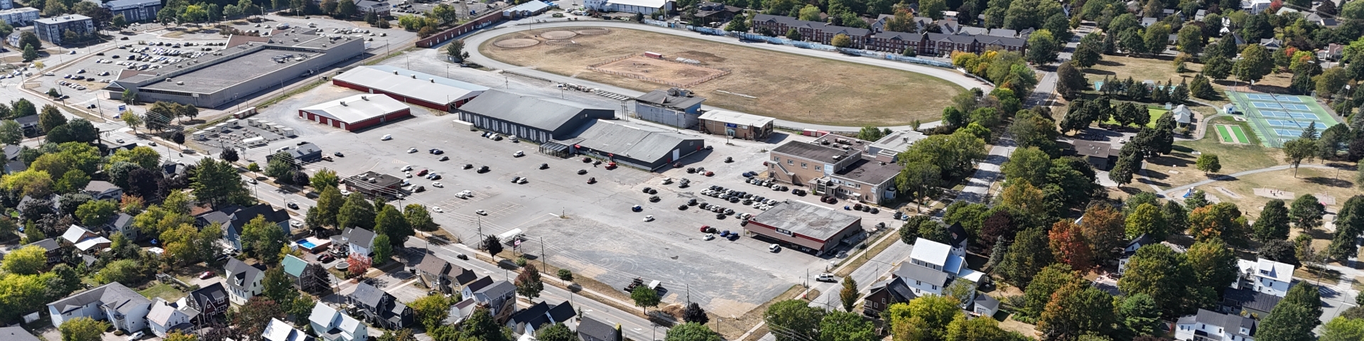 Drone photo above of the NBEX grounds