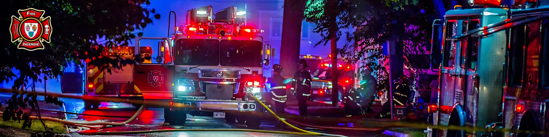 Fredericton Fire Truck on Street with Firefighters