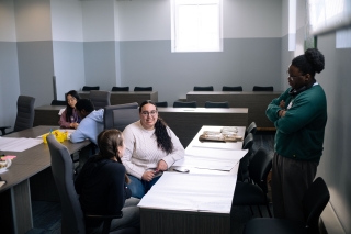 a group of youth talking
