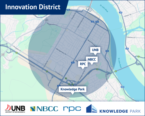 Map of the Fredericton Innovation District